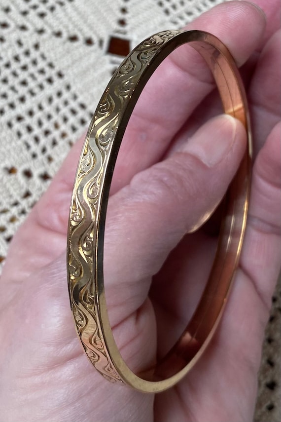 Art Deco Slave Bracelet Upper Arm Bangle - Gold - image 2