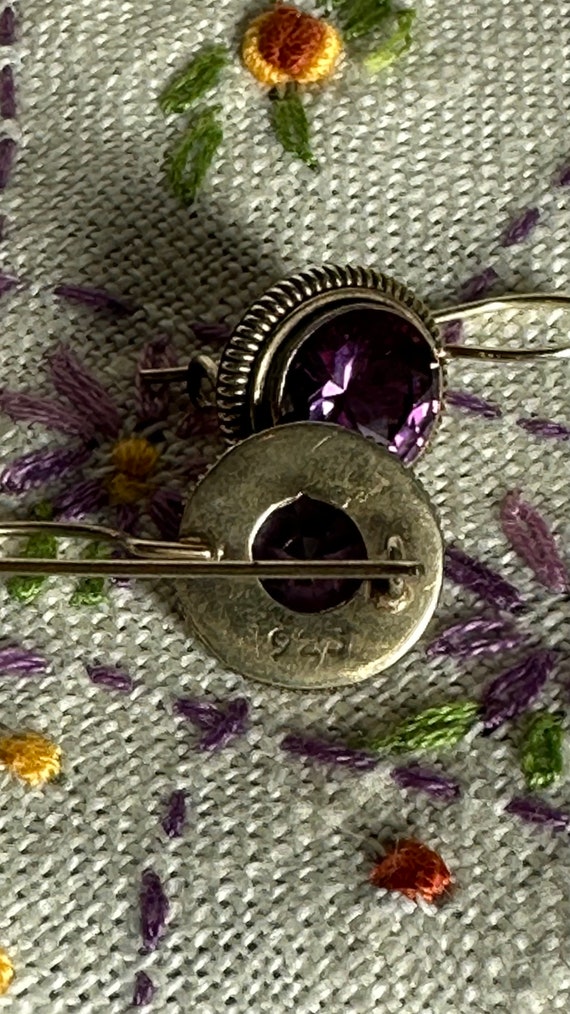 Sterling Silver Purple Earrings - image 5