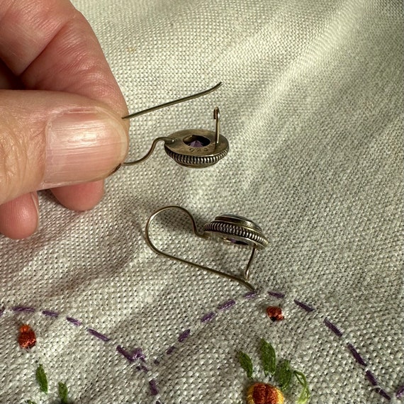 Sterling Silver Purple Earrings - image 3