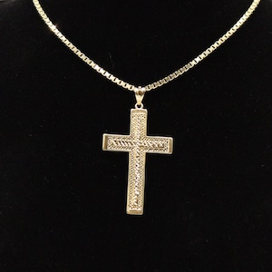 10k Gold  Cross Pendant for Necklace Chain Religious Christian Pendant | With Chain