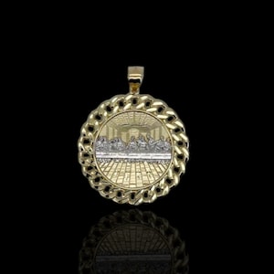 Last Supper Medallion Pendant - 10k Yellow Gold
