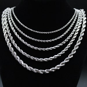 Solid 10K White Gold Franco Chain 1.75mm, White Gold Chain, Genuine White  Gold Box Chain