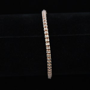 Diamond Cut Ice Link Two Tone bracelet Real 10K Rose Gold Pave , 10K Solid Yellow Gold Bracelet Unisex chain bracelet