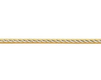 Sterling Silver 10" Two-tone Snake Chain Inspired Anklet / Color Yellow-White, Rose-White