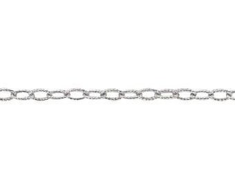 925 Silver 2.8mm Rolo Chain with Lobster Lock /  Rhodium Plated / Length 16-20"