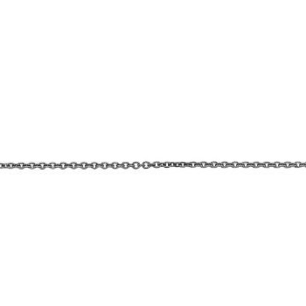 925 Sterling Silver 1.4mm Diamond Cut Cable Chain with Lobster Clasp /  Rhodium and Ruthenium Plated / Length 16-20"