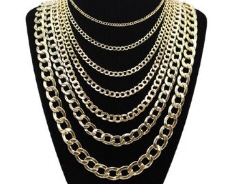 14K Gold Cuban Chain, 14kt Gold Chain, Real Gold Chain, 2.5mm 3.5mm 4.5mm 5mm 6.5mm 7.5mm 9mm 11mm Cuban Chain, Genuine 14K Gold Chain
