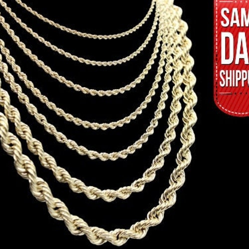 14K Gold Rope Chain Gold Rope Chain Necklace 2mm 2.3mm 2.5mm Etsy