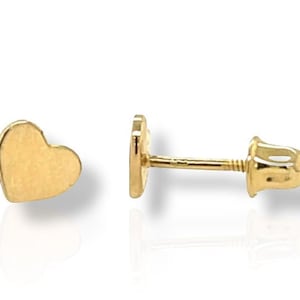 14k solido oro giallo/bianco a forma di cuore - orecchini a vite - dimensioni 4 mm 5 mm - vero oro 14k
