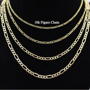10 kt gouden Figaro-ketting, 10 kt gouden ketting, echte gouden ketting, 2 mm, 2,5 mm, 3,5 mm 4 mm Figaro-ketting, echte 10 kt gouden ketting, dames heren
