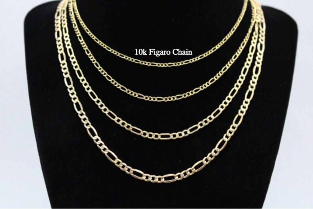 Nuragold 10Kイエローゴールド 2.5mm フィガロチェーンリンク Nuragold 10Kイエローゴールド 2.5mm フィガロチェーンリンク