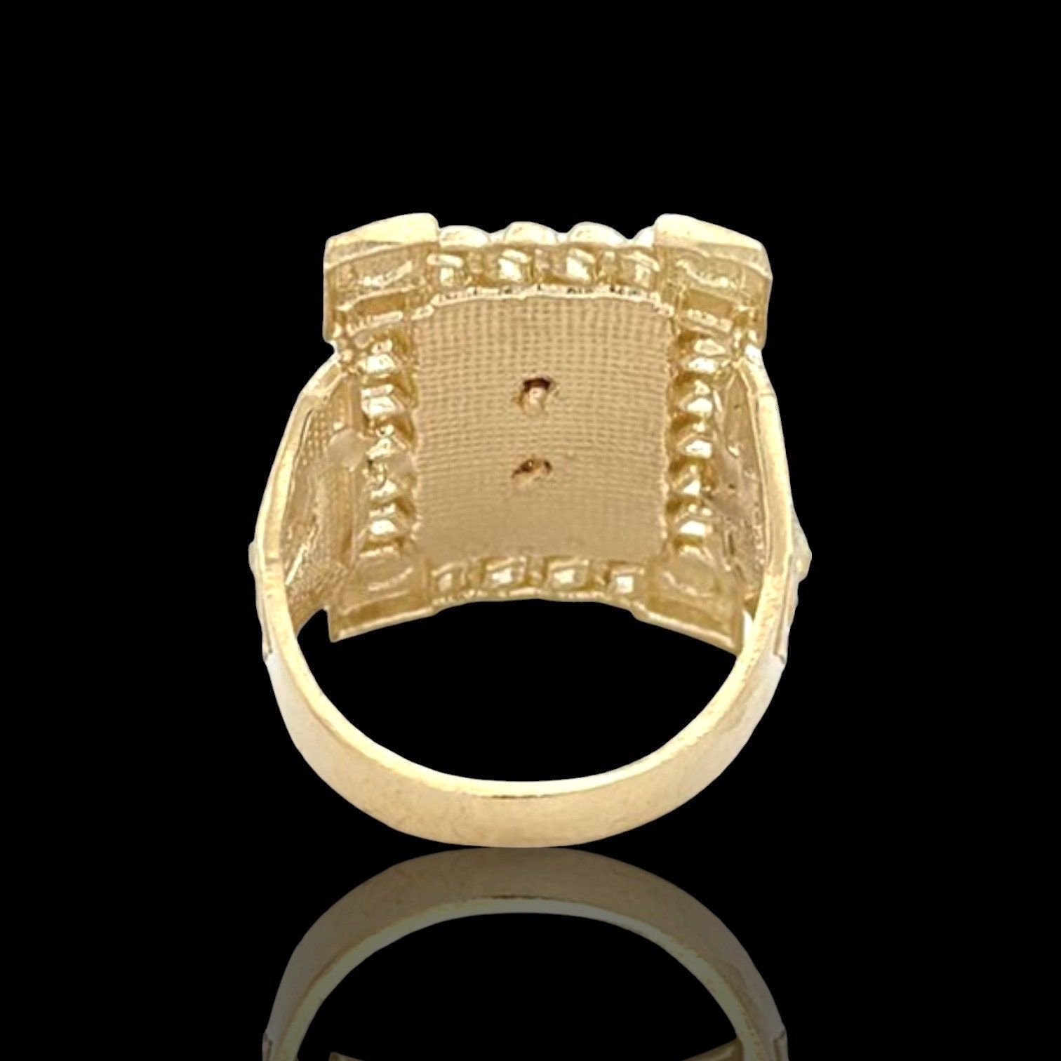 10K Two Tone Gold St. Lazaro Mens Religious Ring - Etsy