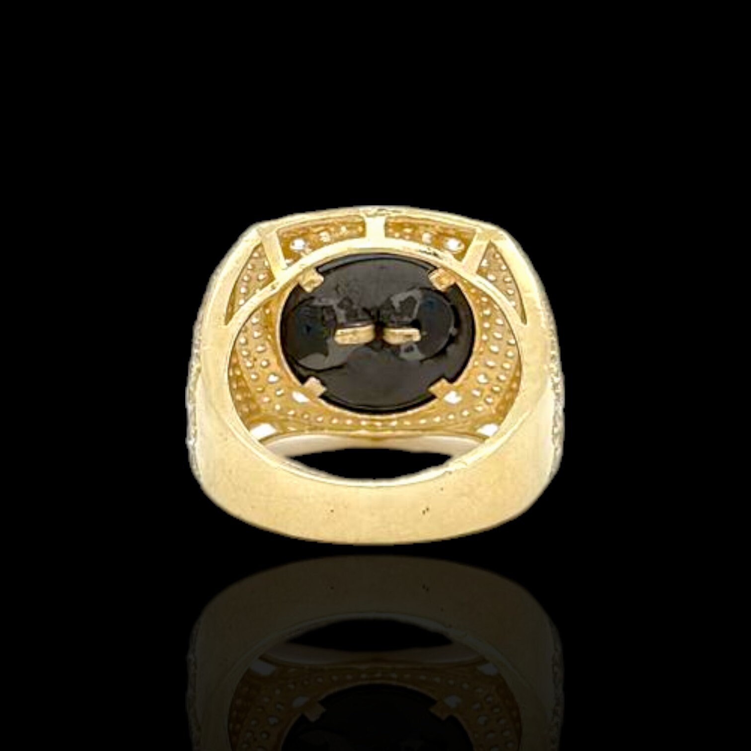 Lion Onyx ZZ Ring - 10k Yellow Gold - Etsy