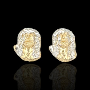 Jesus Face Earrings - 10k Yellow Gold