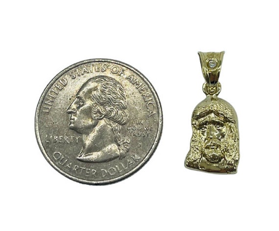 10K Gelbgold Jesus Kopf Kette | Klein 8 Gramm - Groß 17 Gramm