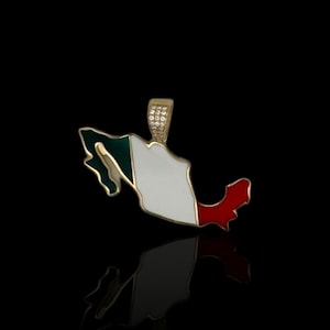 Mexico Cz Pendant - 14K Yellow Gold