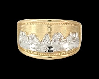10K Rechteck Unisex Abendmahl Ring Alle Größen