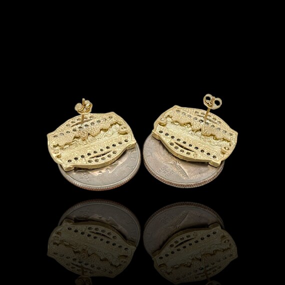 Orecchini A Filo Pendente Con Zaffiro Rosa Ovale In Oro Giallo Massiccio 14k - Foto 8