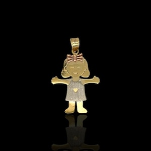 Little Girl Pendant - 10K Yellow Gold