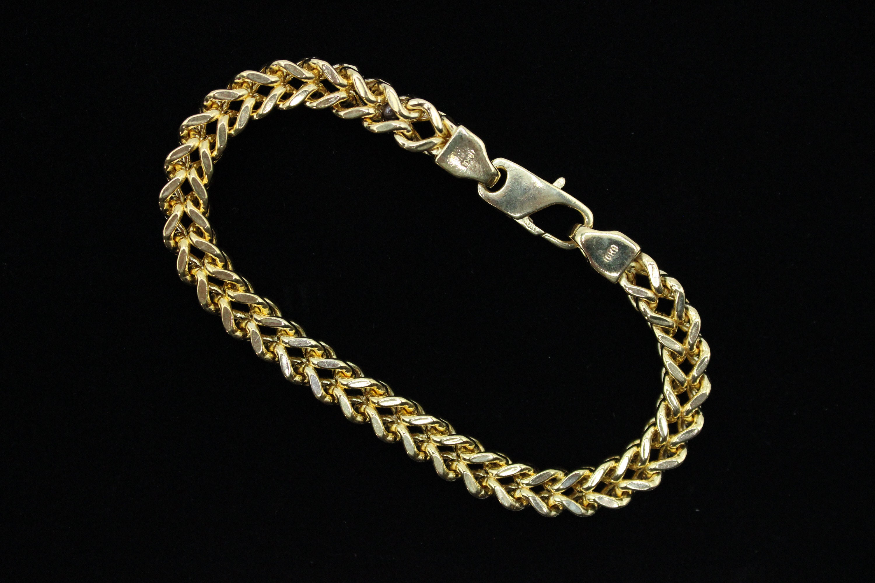 10K Real Gold Franco Chain Bracelets 1.6mm 4mm Real 10K Etsy