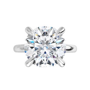 Round Cut Lab Grown Diamond Solitaire Engagement Ring 14k Yellow Gold -  E Color VVS2 Clarity IGI Certified