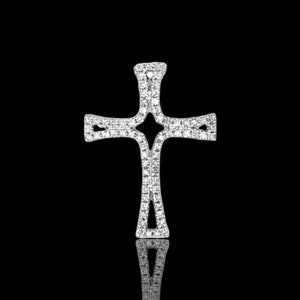 Diamond Cross Necklace / 14k Gold Diamond Cross 0.33 CT / Dainty Diamond Cross / Baptism Gift / Communion / Confirmation / Confirmation /