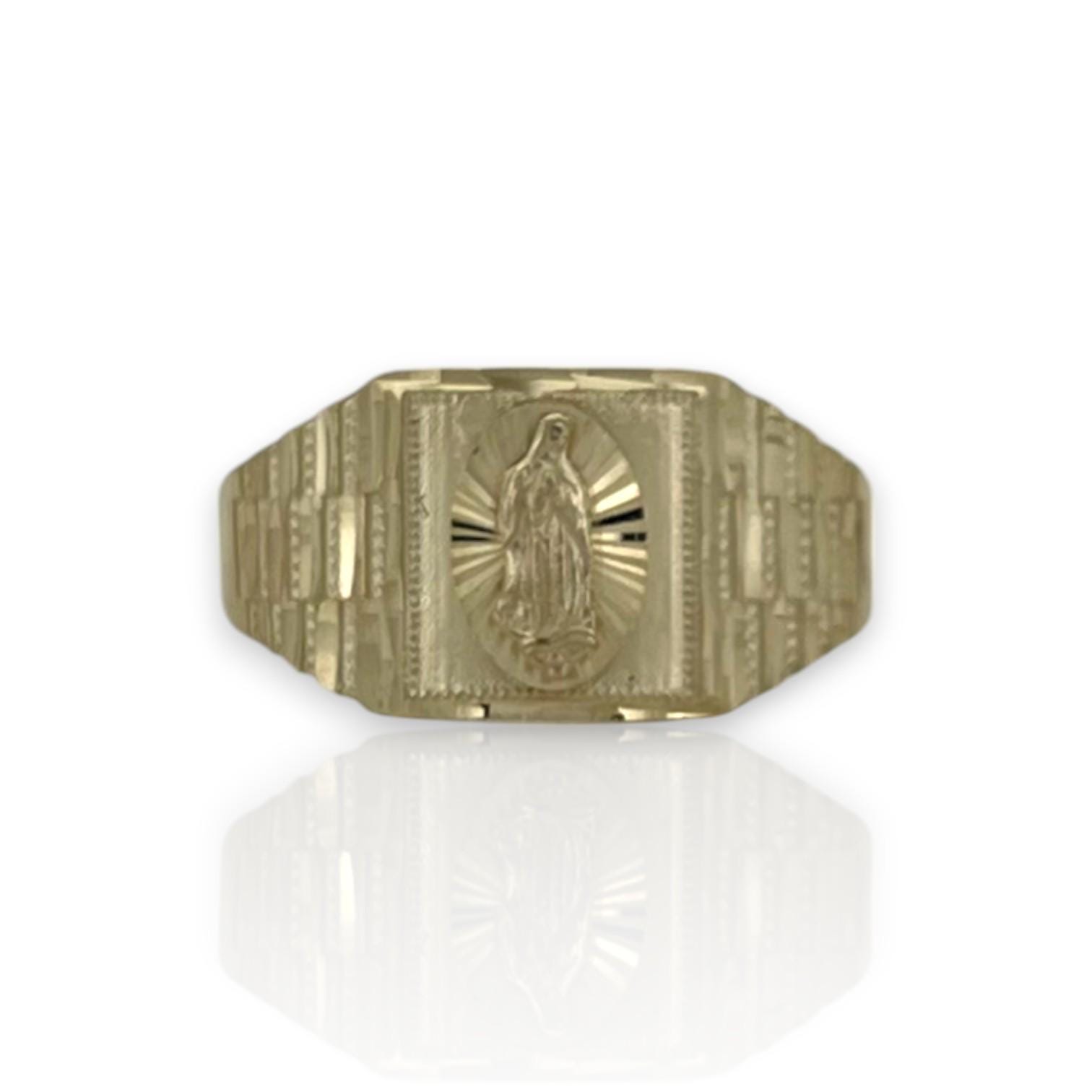 10K Yellow Gold Virgin Mary Guadalupe Ring - Real Yellow Gold Ring