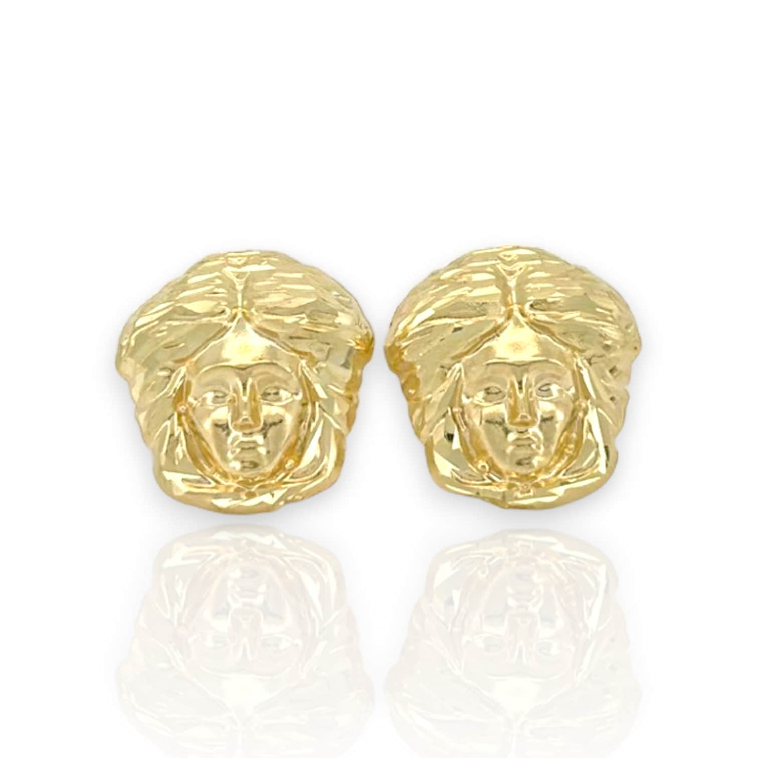 アクセサリーその他 Medusa Stud Earrings Medusa Head Stud Earrings Solid - 10K Yellow Gold - Etsy