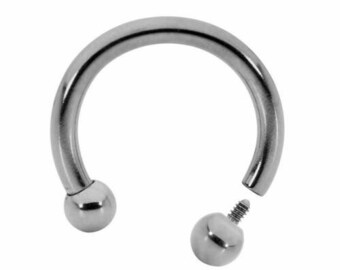 14G 16G Titanium Internally Threaded Septum Ring, Horseshoe, Curved Barbell, Circular Bent Barbell, Balls Ends, • Body Jewelry