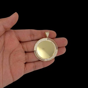 Ciondolo con immagine personalizzata Circle - Oro giallo 10K