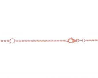 14K Rose Gold 1.5mm Adjustable Polished Cable 18" Chain with Lobster Clasp/Real 14k Gold/Real 14k Gold