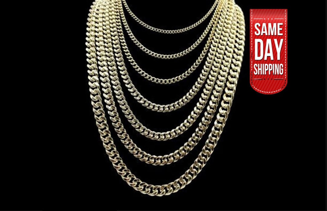 14k Solid Miami Cuban Link Chain Necklace 3mm 6.7mm Inches Real