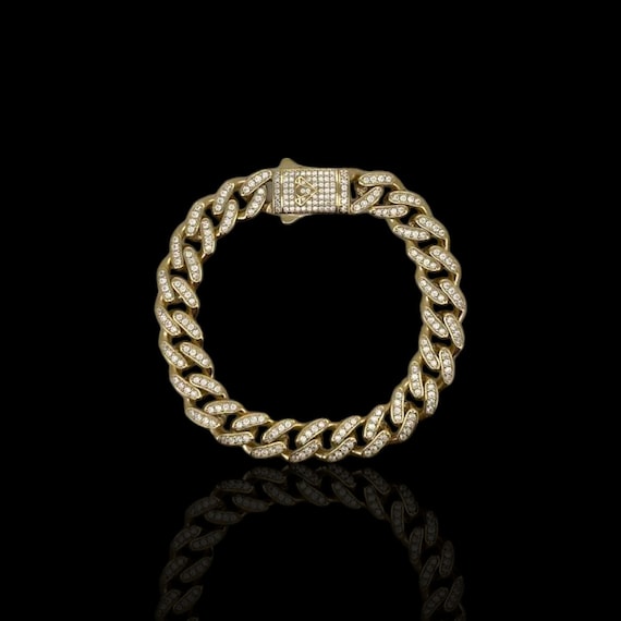 Monaco Link Cz Bracelet - 14K Yellow Gold