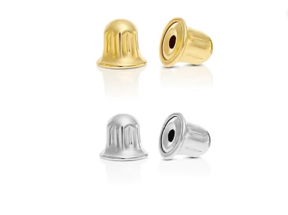 14K Solid Gold SCREWBACKS Pair of Earring Backs Backing Only 3x3.5mm Gold Screw  Backs 