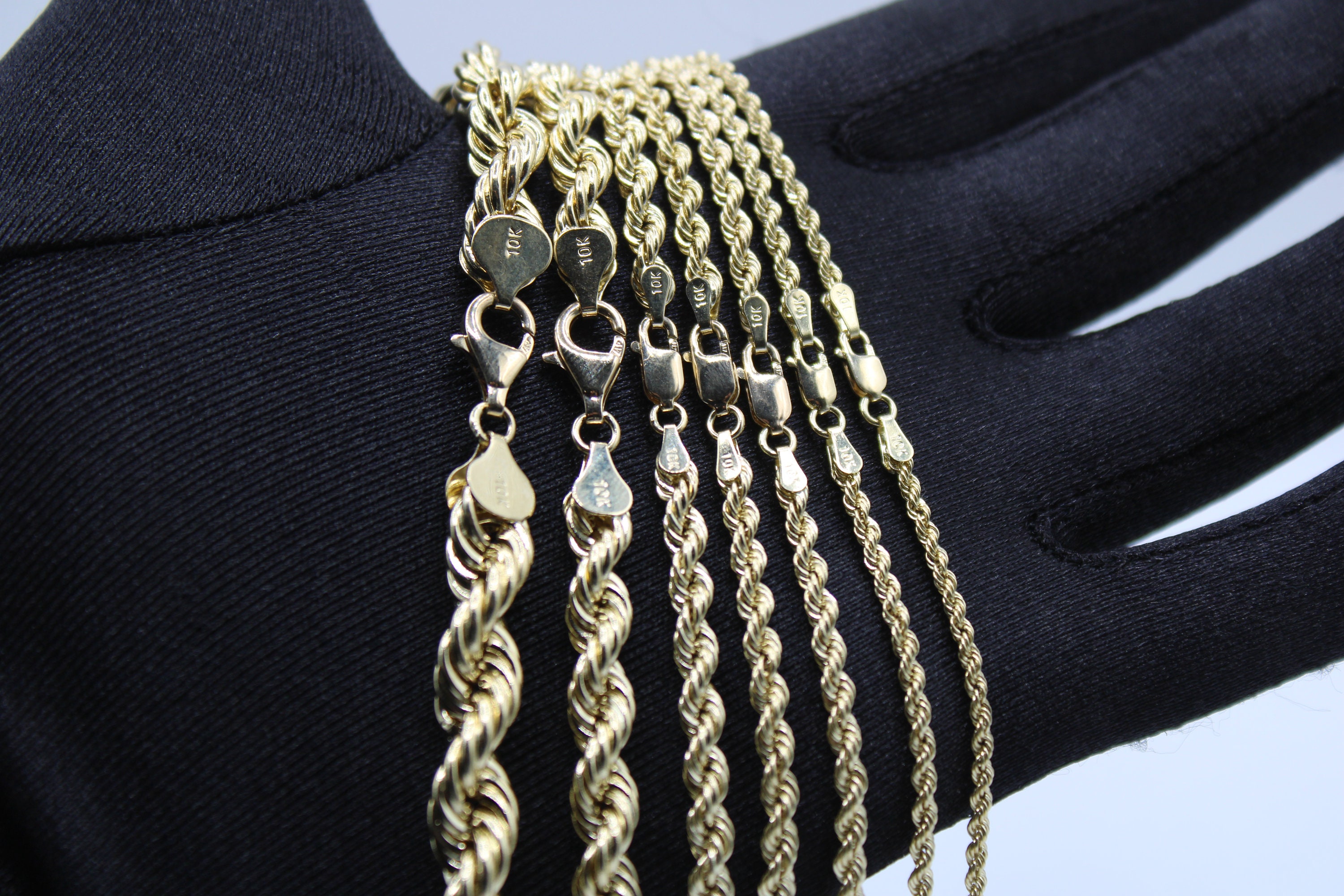 10K Real Gold Rope Chain 【2mm / 56, 61m】 | Glitter
