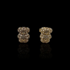 Teddy Bear Earrings - 10K Yellow Gold