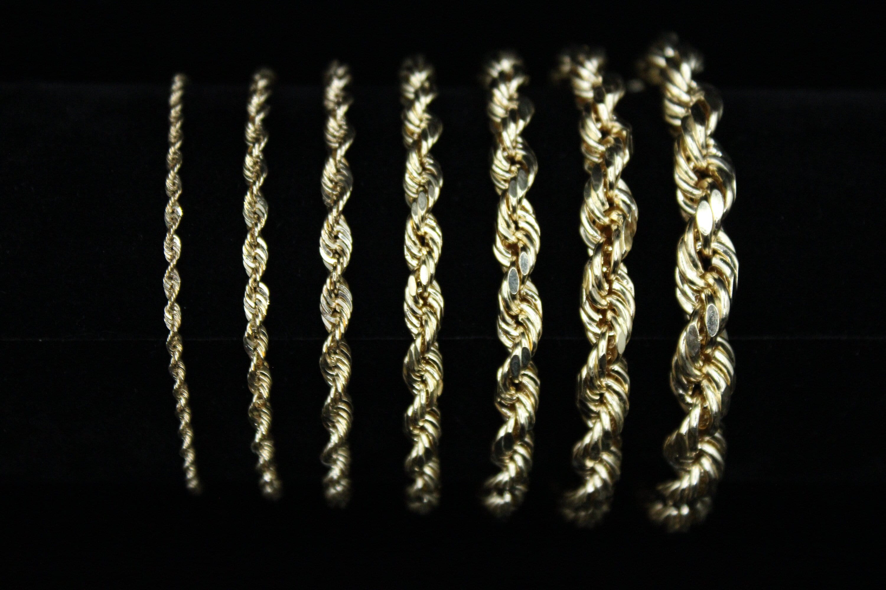 Mens 10k deals gold rope bracelet