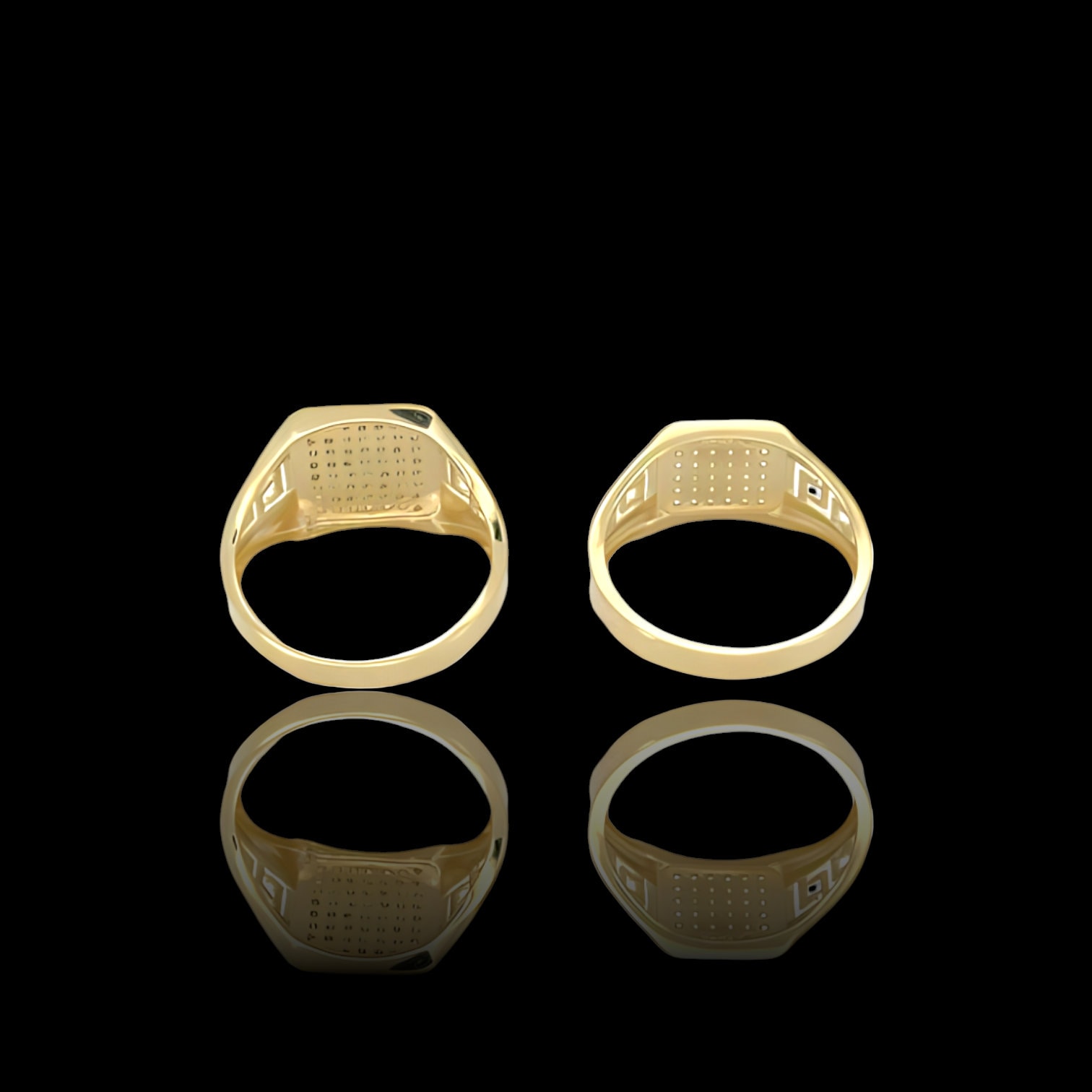 Men's CZ Ring Real Solid 10K Yellow Gold | 10mm 12mm | All Sizes | - Etsy