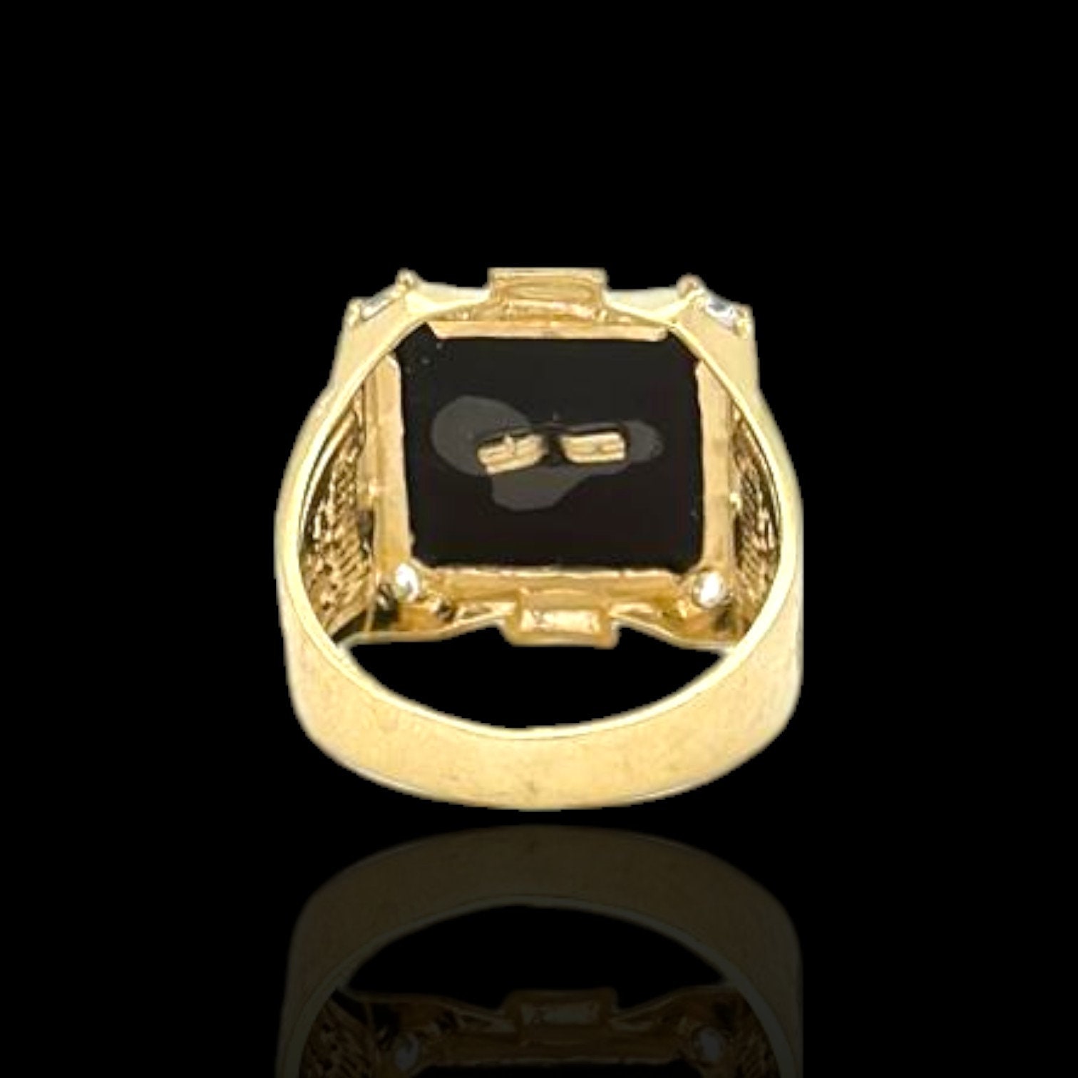 Lion Onyx ZZ Ring - 10k Yellow Gold - Etsy