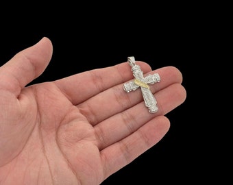 Cross Pendant - 10K Two Tone
