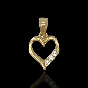 Heart Cz Pendant - 10K Yellow Gold