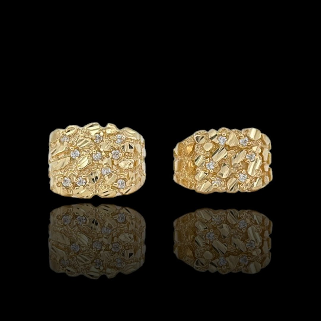 Herrenring Ring Mit Emerald Cut Diamant Massive Arbeit Gelbgold In