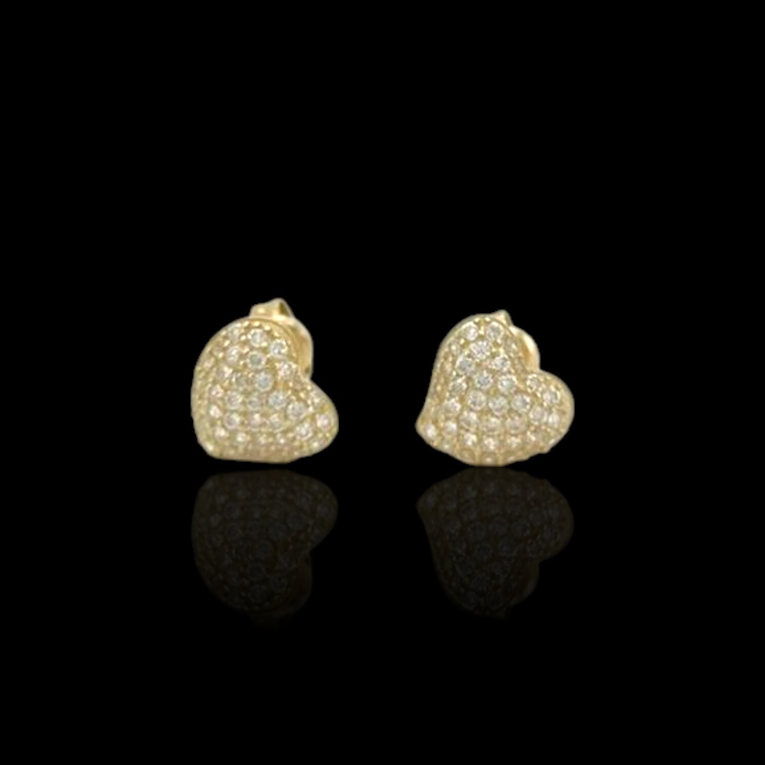 Heart ZC Earrings - 10K Yellow Gold - Etsy