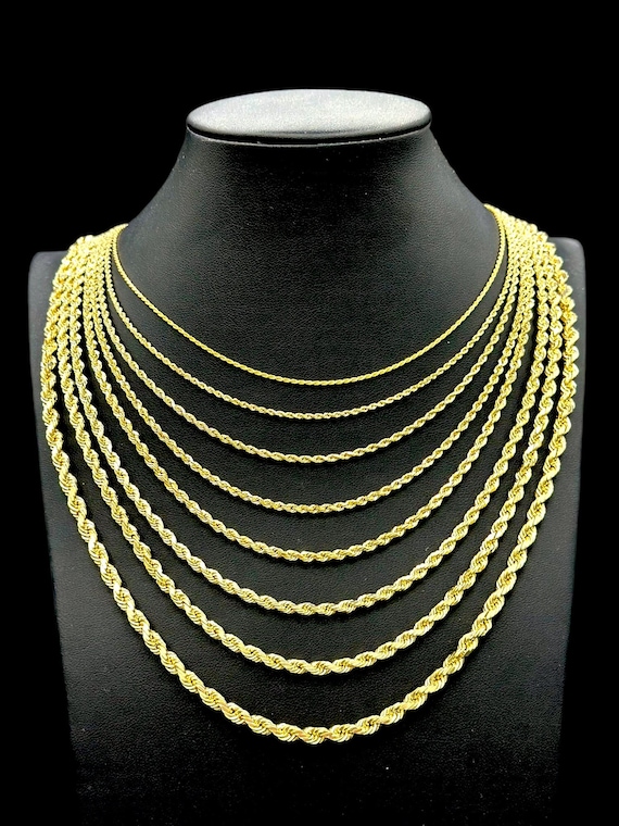 14K Yellow Gold Solid Rope Chain 10MM, GA