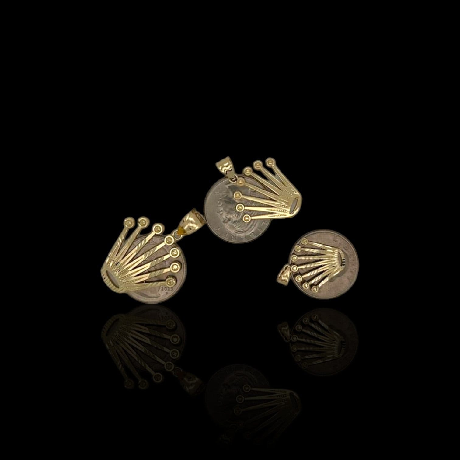 Crown Pendant - 14k Yellow Gold - Etsy