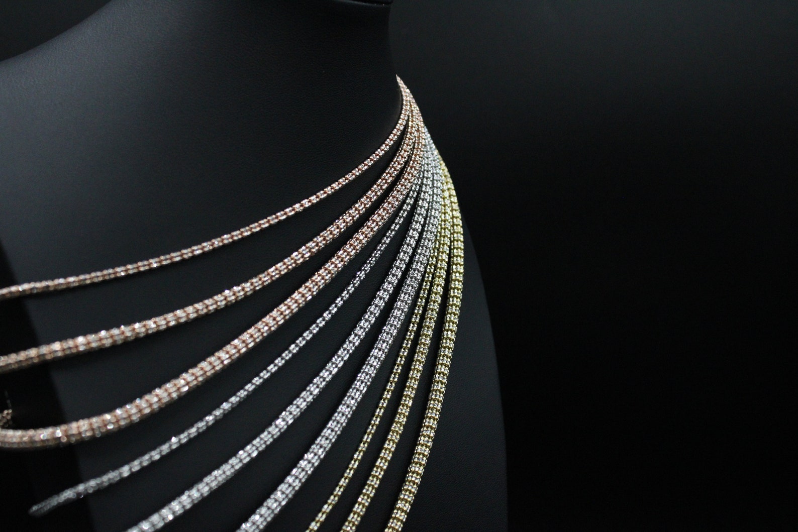 10k SOLID Real Gold Diamond Cut Ice Link Chain Necklace Rose - Etsy