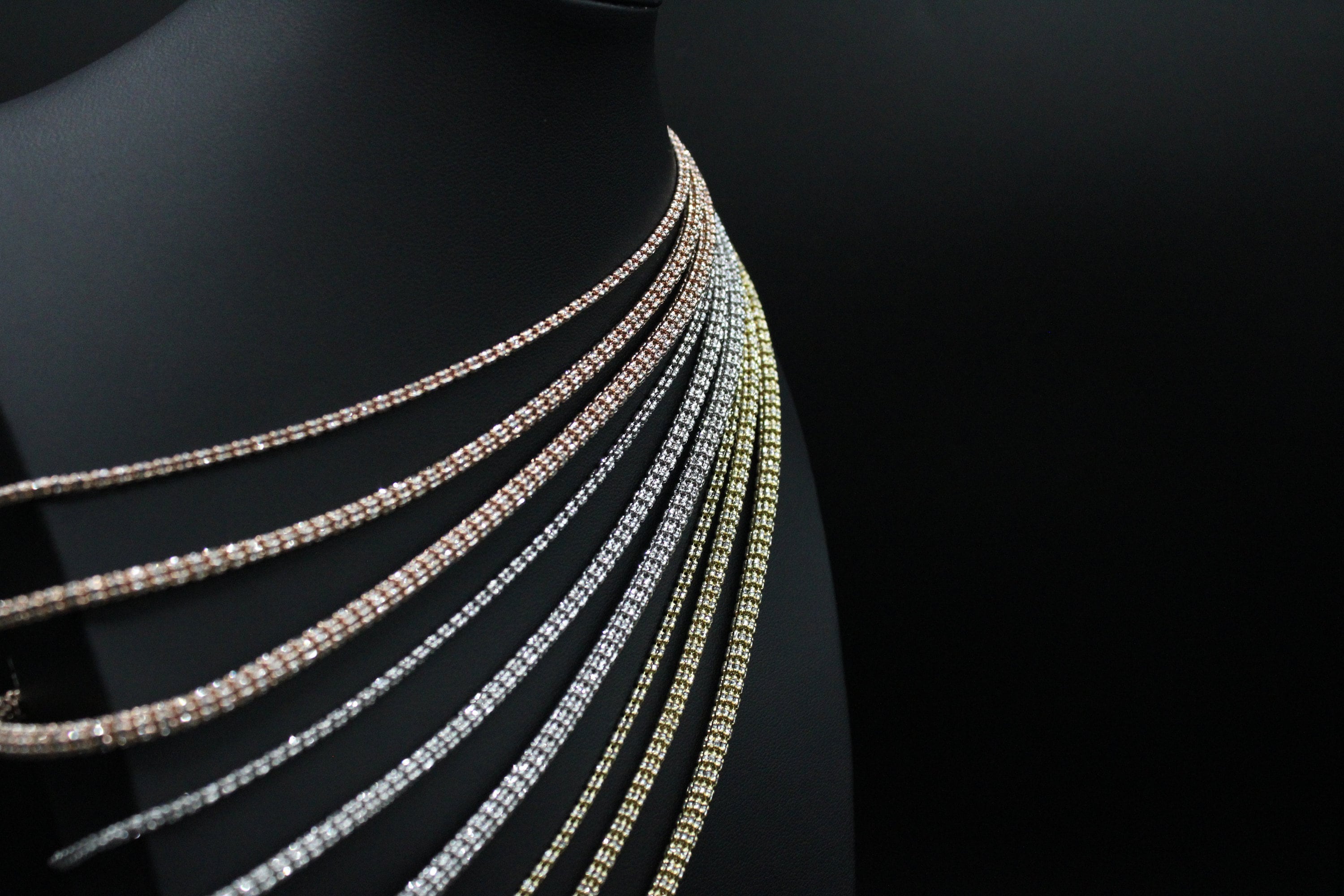 10k SOLID Real Gold Diamond Cut Ice Link Chain Necklace Rose Gold 