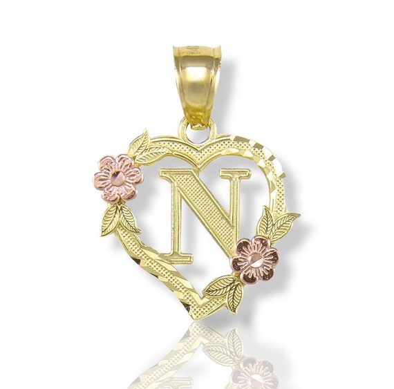 10K Massivgelbgold-Anhänger Mit Diamantschliff – 0,75 Zoll (ca. 19 Mm), Alphabet-Charms, Kein Stein