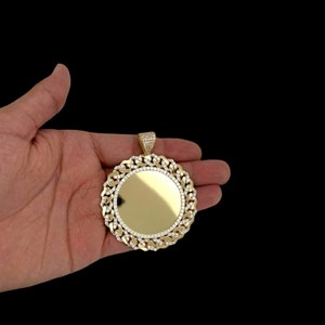 Ciondolo con immagine personalizzata Circle - Oro giallo 10K
