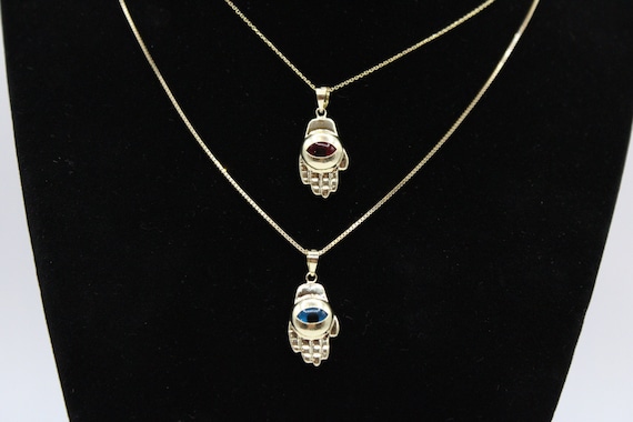 Edelstahl Anhänger Hamsa Hand Der Fatima Zirkonia Kristalle Halskette Lederkette Kugelkette Damen Herren Autiga  62202